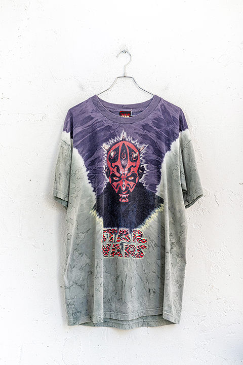 00's "STAR WARS" "Darth Maul" tie-dye T-shirt